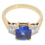 Sapphire and Diamond Three Stone Ring
