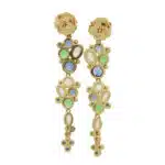 Vintage Temple St.Clair Moonstone, Sapphire and Garnet Earrings