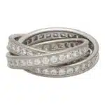 Vintage Cartier Full Diamond Trinity Ring in White Gold