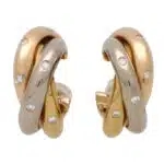 Vintage Cartier Diamond Trinity Hoop Earrings