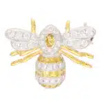 Yellow Sapphire and Diamond Bee Brooch