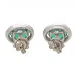 Emerald and Diamond Halo Earrings