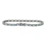 Contemporary Aquamarine and Diamond Bracelet