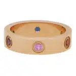 Vintage Cartier Rainbow Gem Set Love Ring