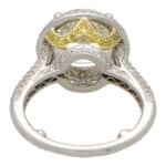 Vintage Certified 4.34ct Diamond Halo Ring in Platinum and Gold