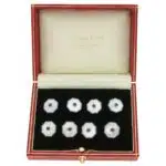 Sapphire, Mother of Pearl and Enamel Octagonal Dress Set