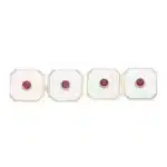 Ruby, Mother of Pearl and Octagonal Cufflinks