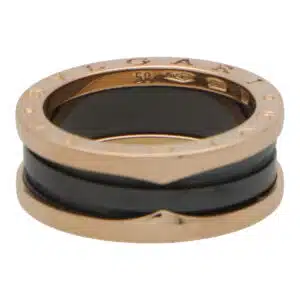 Vintage Bulgari B.Zero Black Ceramic Ring in Rose Gold