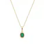 Contemporary Emerald Pendant Necklace in Yellow Gold