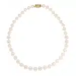 Akoya Pearl Strand Necklace with Vintage Yellow Gold Clasp