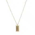 Vintage Bulgari Ingot Bar Pendant Necklace in Yellow Gold