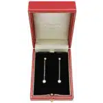 Vintage Cartier LOVE Diamond Drop Earrings in White Gold