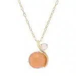Vintage Nina Ricci Moonstone and Rose Quartz Pendant Necklace