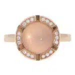 Vintage Chaumet Rose Quartz and Diamond Class One Croisière Ring