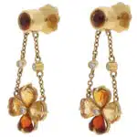 Vintage Bulgari Citrine and Diamond Drop Earrings in Yellow Gold