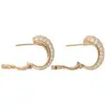 Vintage Cartier Diamond Hoop Earrings in Yellow Gold