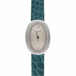 Vintage Cartier Mini Baignore Whie Gold and Diamond Watch